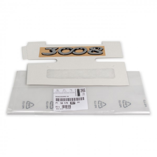 Emblema logotipo '3008' portón trasero ORIGINAL PEUGEOT 3008 II SUV,98179007DX