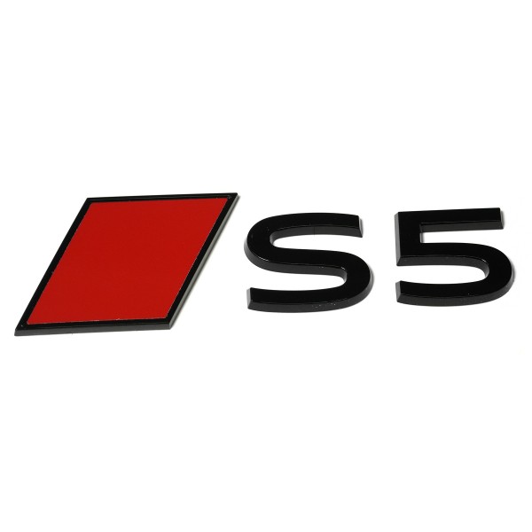 Emblema logotipo 'S5' negro brillante rojo ORIGINAL AUDI Sport,S5,8B3853740B5FQ