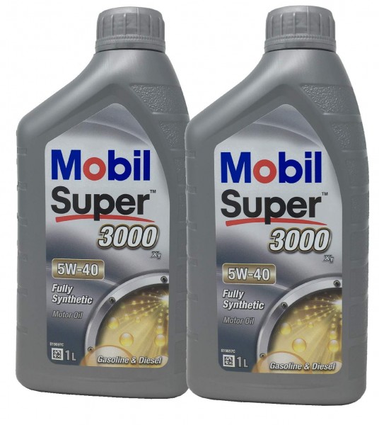 Pack 2 Litros MOBIL Super 3000 X1 5W-40, 1511652