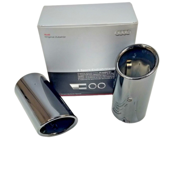 Juego (2 udes) embellecedores de tubo de escape deportivos ORIGINAL AUDI,8K0071762