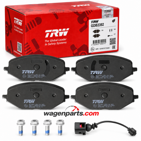 Juego de pastillas de freno eje trasero TRW GDB2392 compatible a AUDI SEAT CUPRA VW SKODA