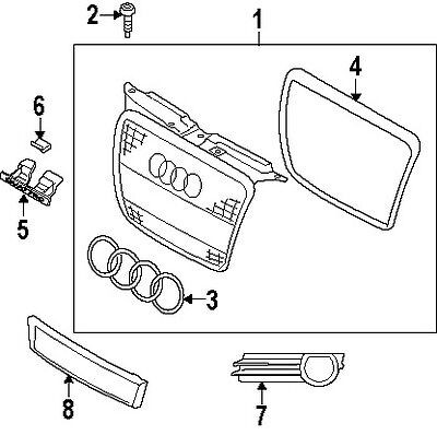 Rejilla conducción aire Parachoques delantero (lado derecho) ORIGINAL AUDI A3 8P S-Line 8P4807682F