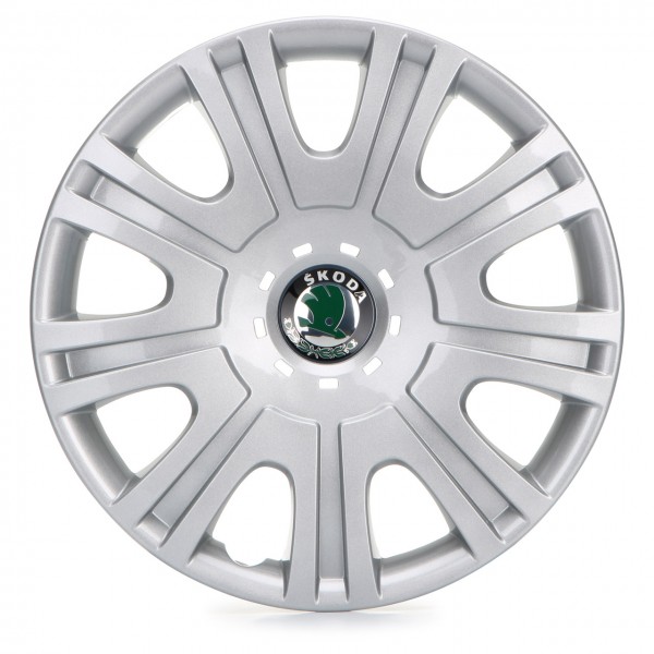 Tapacubo 15" (1 ud) color gris plata ORIGINAL SKODA Octavia II, 1Z0601147FMHB