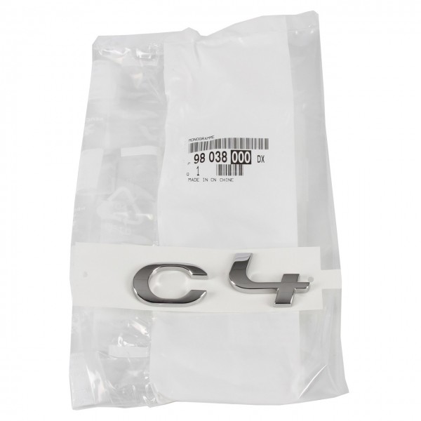 Emblema logotipo 'C4' portón trasero ORIGINAL CITROEN C4 Grand Picasso II (DA,DE) 98038000DX