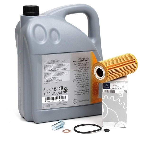 Pack Filtro Aceite ORIGINAL A6401800109 (Clase A & B) CDi & Aceite ORIGINAL 5W30 MB229.51 5L
