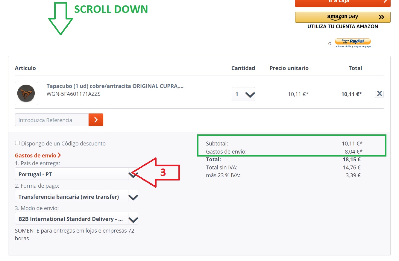 calculadora de costes piezas de recambio - step 3