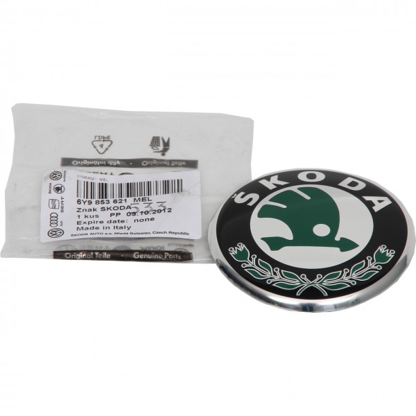 Emblema logotipo 'SKODA' ORIGINAL SKODA Fabia Combi (6Y5), 6Y9853621MEL