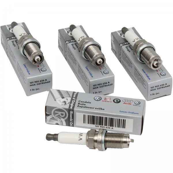 Juego ORIGINAL de 4 Bujía de encendido VW CC Passat Touran 1.4TSI 150/160PS 101905626A