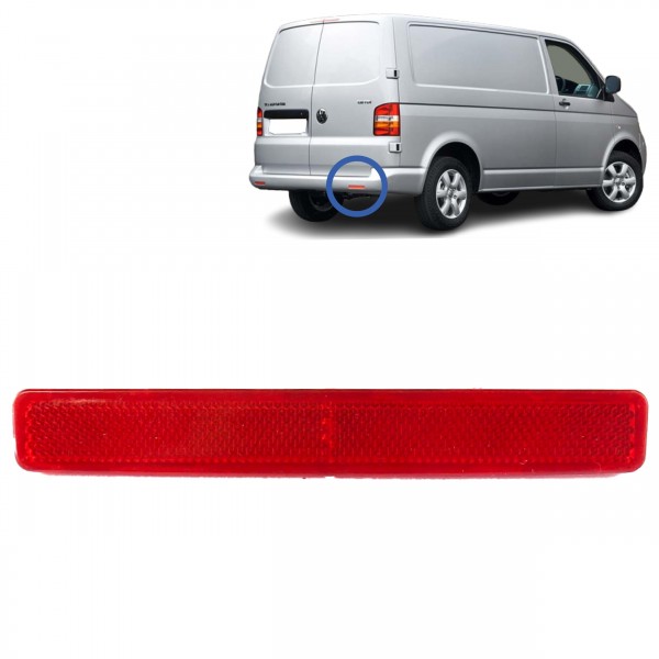 Reflector parachoques Trasero ORIGINAL VW / TRANSPORTER T5 (7HA,7HH,7EA,7EH) / 2.0 TDI, 7E0945106C