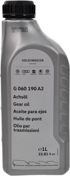 Aceite para ejes caja de transfer diferencial trasero ORIGINAL SEAT AUDI VW 1L, G060190A2