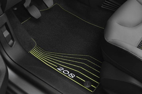Juego (4 udes) alfombrillas Polipropileno "Amarillo Lima" ORIGINAL PEUGEOT 208, 1613457580