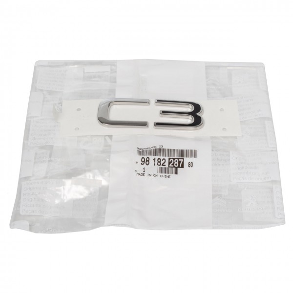 Emblema logotipo 'C3' portón trasero ORIGINAL CITROEN C3 III (SX) 9818228780