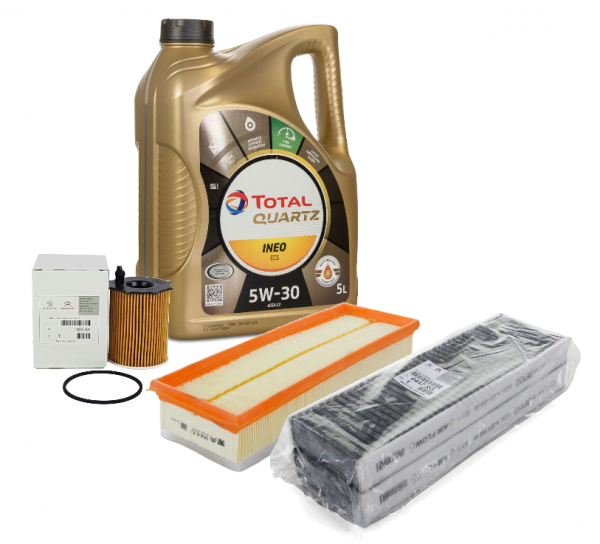 Pack 3 Filtros ORIGINAL PSA motores 1.6 HDi & TOTAL QUARTZ ineo ECS 5W30 5 Litros