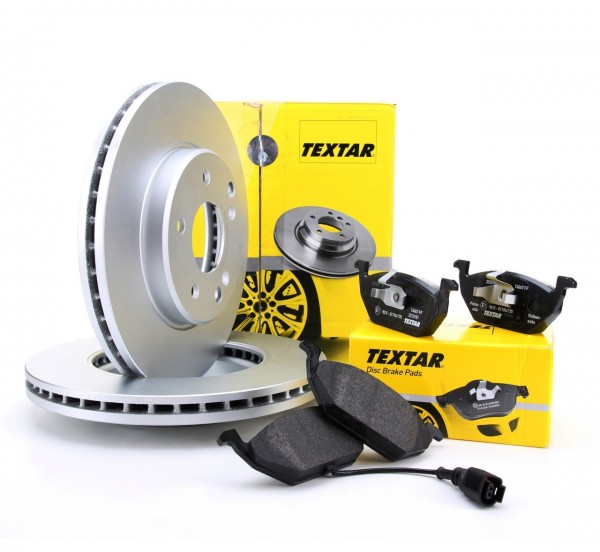 Kit de Discos Freno + Pastillas Del. TEXTAR apto AUDI A1 A2 A3 VW Bora Fox Golf IV Polo SEAT Leon