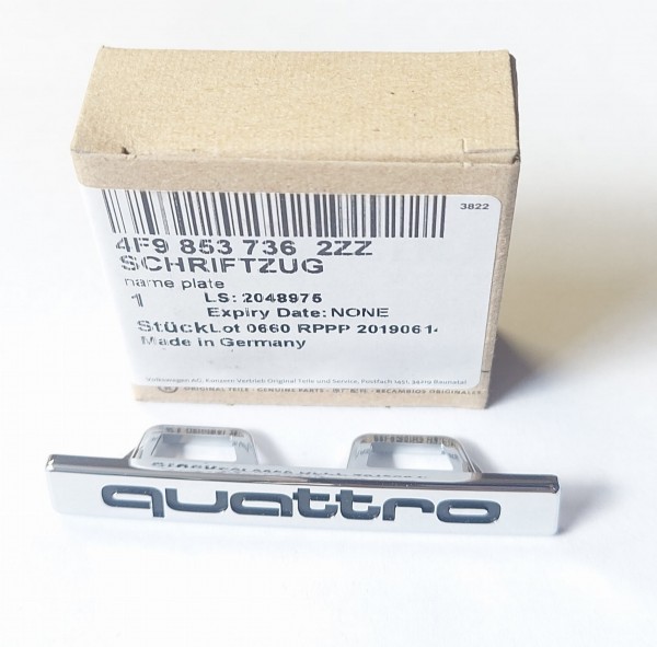 Rótulo cromo logotipo 'Quattro' ORIGINAL AUDI A6 Allroad, 4F98537362ZZ