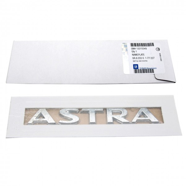 Emblema letras 'ASTRA' portón trasero ORIGINAL OPEL Astra J, 13315549