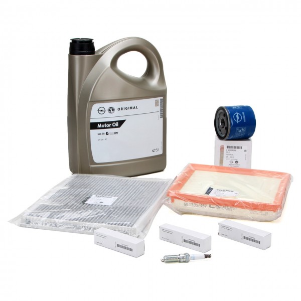 Pack 5 Litros Aceite 5W-30 + Pack 3 Filtros + Bujías 55490097 ORIGINAL OPEL Adam