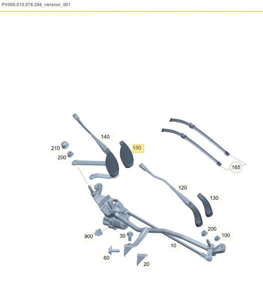 Cubierta Brazo limpiaparabrisas lado del acompañante delantero ORIGINAL MERCEDES-BENZ,A2058240119