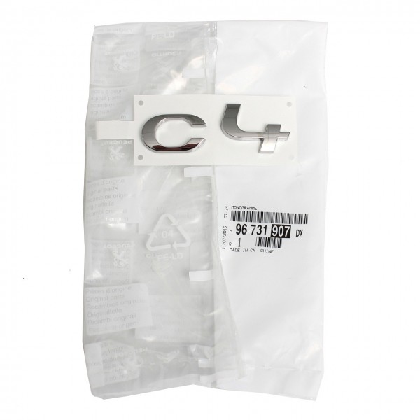 Emblema logotipo 'C4' ORIGINAL CITRÖEN C4 II, 96731907DX