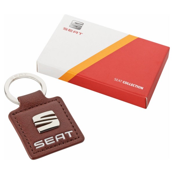 Llavero de cuero marrón con logo ORIGINAL SEAT 6H1087011GAL