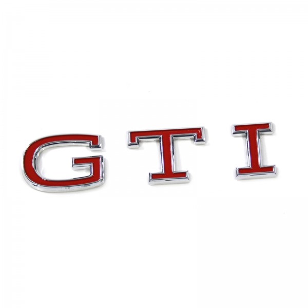 Emblema tuning logotipo 'GTI' cromado / rojo para portón trasero ORIGINAL VW Golf 8, 5H0853687FJZQ