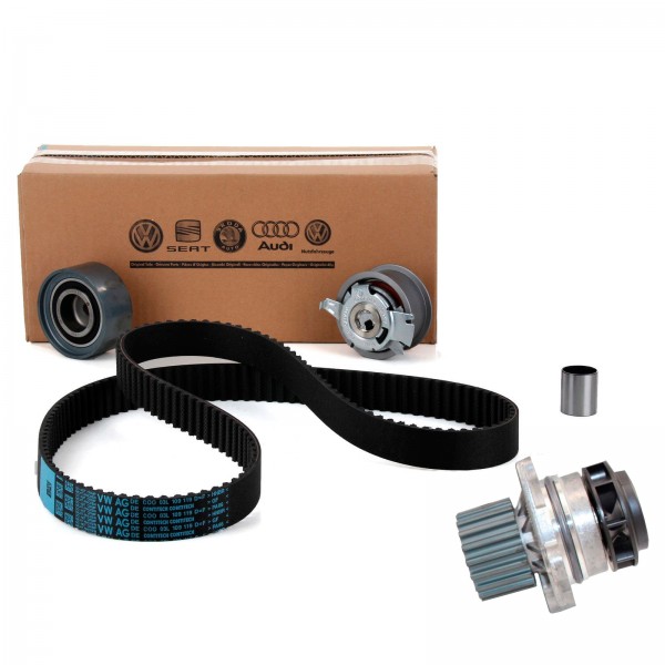 Pack Juego de Correas Dentadas ORIGINAL VW 03L198119E & Bomba de Agua 038121011KX 2.0 TDI 16V