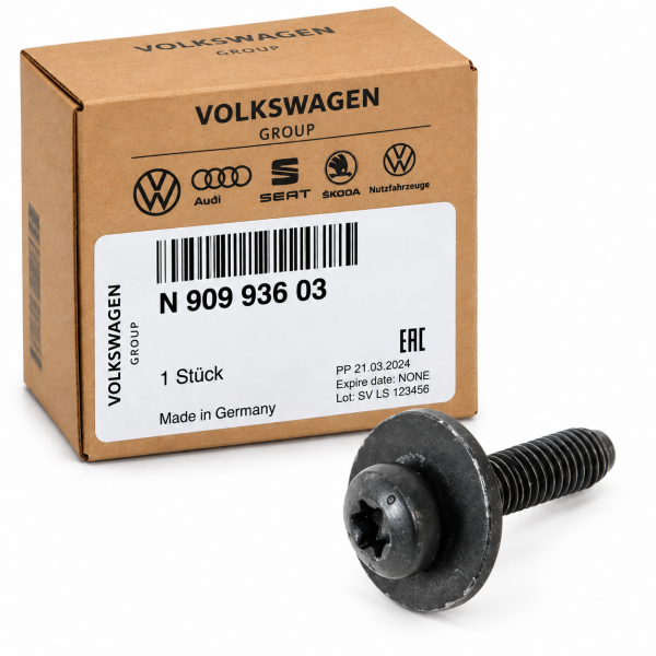 Torn. hex.inter. red.(combin.) M6X25-S11 soporte radiador ORIGINAL SEAT SKODA VW AUDI, N90993603
