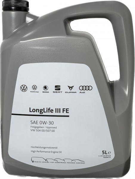 Aceite LongLife III FE 5L ''0W30'' FE '504.00 507.00' Original Grupo VOLKSWAGEN GS55545M4