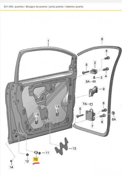 Tope puertas delante ORIGINAL SEAT Altea,Leon,Toledo,1P0837529