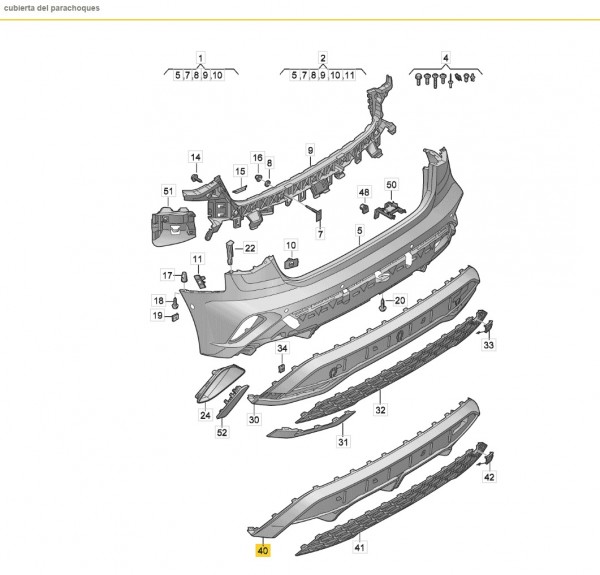 Spoiler parachoques trasero ORIGINAL AUDI A3,S3 (8Y), 8Y4807521K