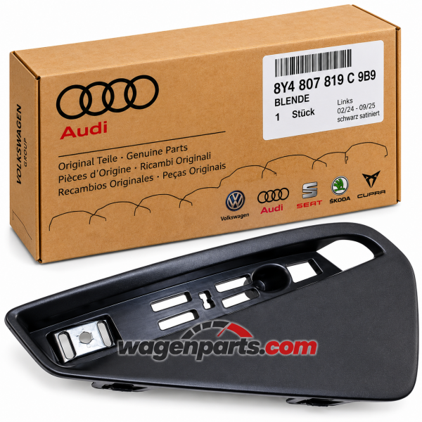 Embellecedor paragolpes trasero izquierdo negro satinado ORIGINAL AUDI A3,S3 (8Y), 8Y4807819C9B9