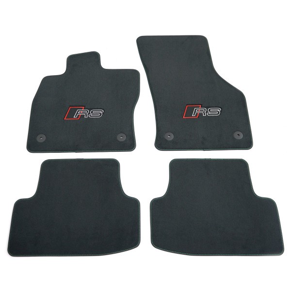 Juego (4 udes) Alfombrillas textiles premium negro/verde ORIGINAL AUDI RS3 (8Y),8Y1863011DIUT