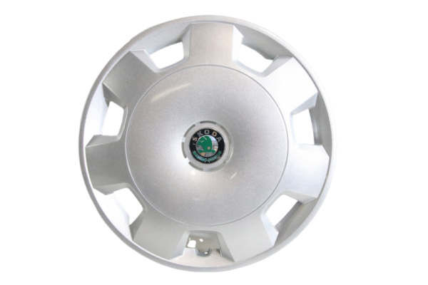 Tapacubo (1 ud) negro satinado/cromo brillante confort ORIGINAL SKODA Fabia (6Y) 6Y0601147CMWS