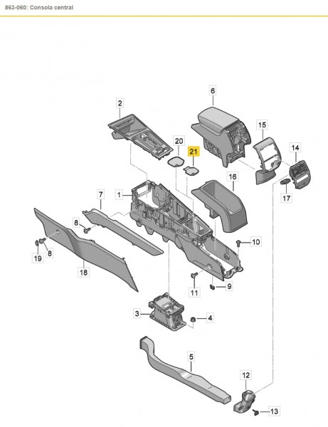 Esterilla (goma) consola central ORIGINAL SEAT Leon CUPRA Formentor, 5FA863301A4PK