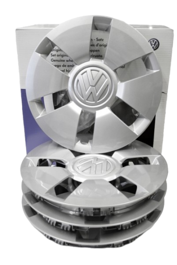 Juego (4 udes) Embellecedores plateados llantas tapacubos 14 pulgadas ORIGINAL VW UP, 1S00714541ZX
