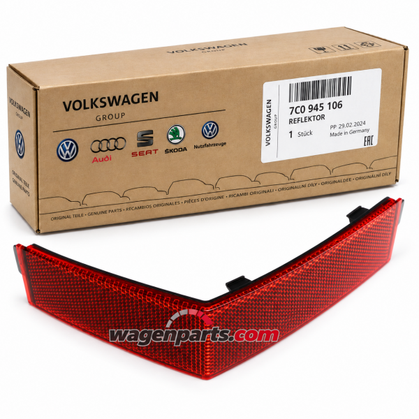 Reflector luz catadióptrico derecho ORIGINAL VW Crafter II (SX,SZ), 7C0945106