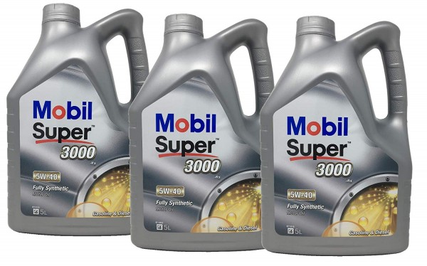Pack 15 Litros MOBIL Super 3000 X1 5W-40, 15116615