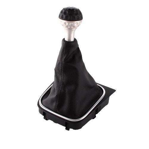 Pomo palanca de cambios GTI ORIGINAL VW piel negra y aluminio Golf GTI