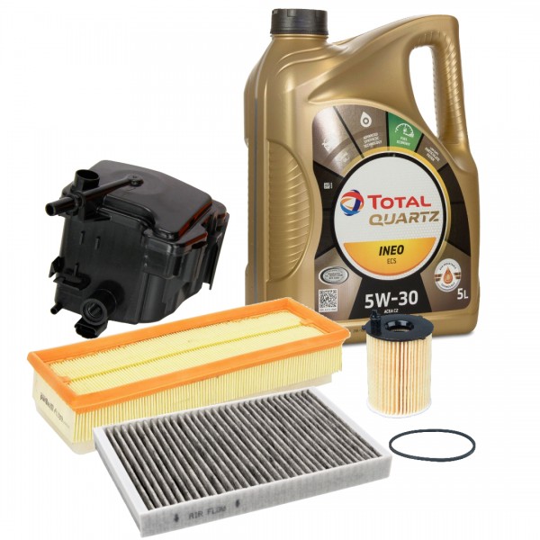 Pack 4 Filtros FRAM para motores PSA 1.6HDi & Total QUARTZ INEO ECS 5W30 5L