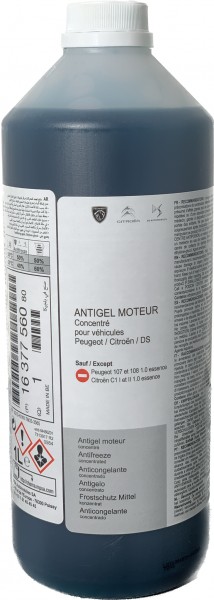 Anticongelante refrigerante (PRO GLYSATIN G33) ORIGINAL CITROËN, PEUGEOT, 1637756080, 1 Litro