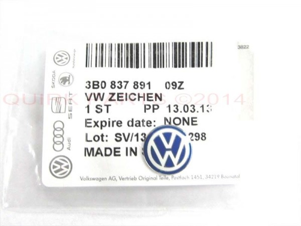 Logo VW Llaves Coche Control Remoto ORIGINAL VW 3B083789109Z