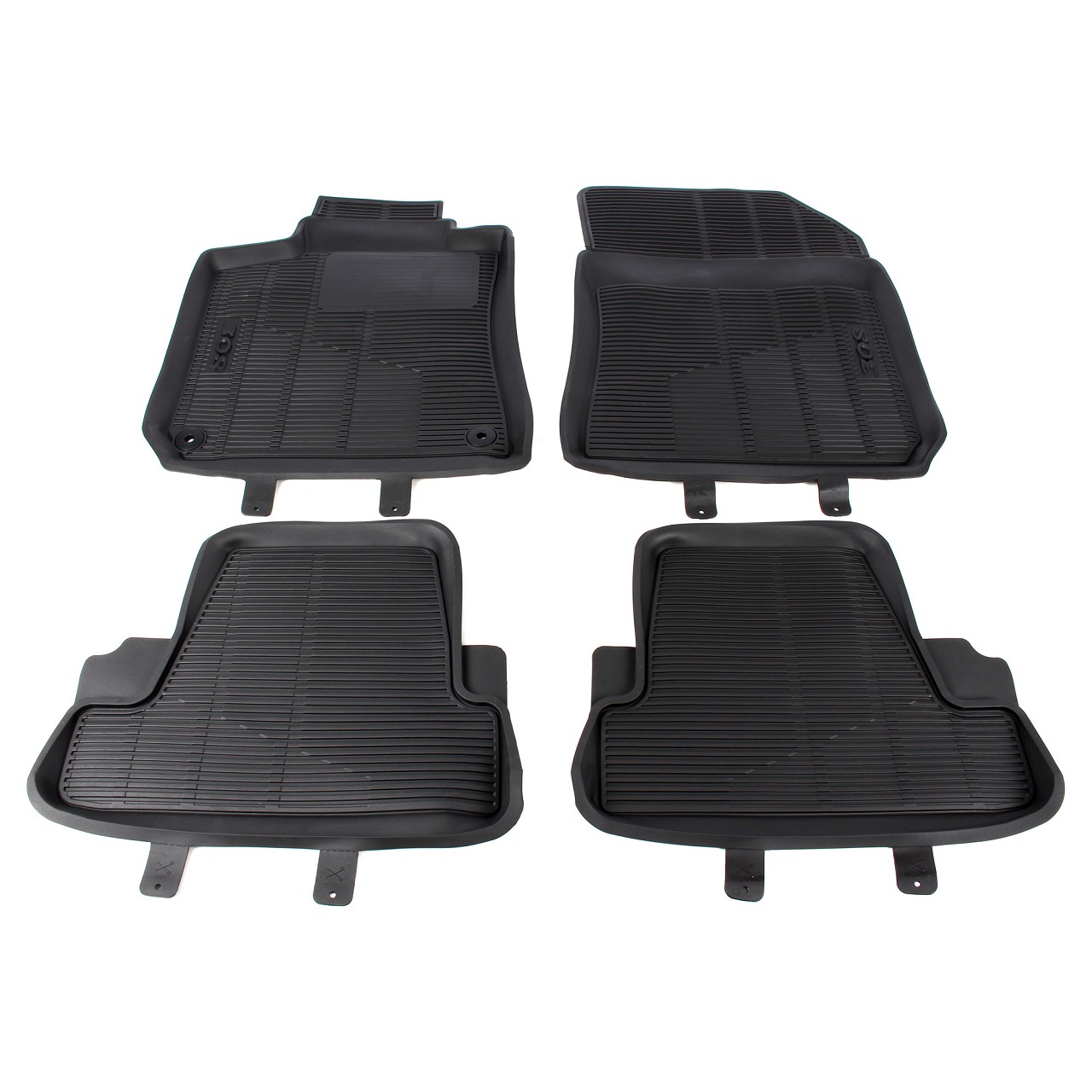 PSA Genuine Rubber Mats Set - Fits Peugeot 308 Hatchback Mk2 - Front & Rear, Black - Part 1609853180