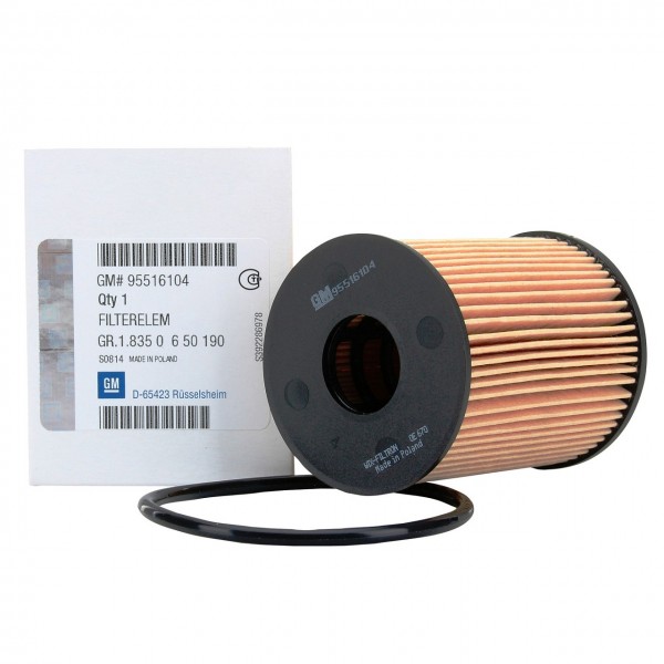 Filtro de Aceite ORIGINAL OPEL Agila, Astra H, Corsa C / D / E, 95516104