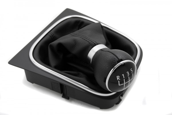 Pomo palanca de cambios piel gris y aluminio ORIGINAL VW Golf V 5 Golf VI 6 Jetta 1K0711113CD TTC