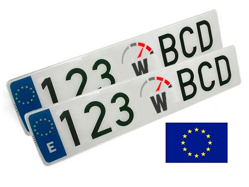 Juego de 2 Matriculas Acrílicas de Policarbonato Homologada (dimensiones europeas)