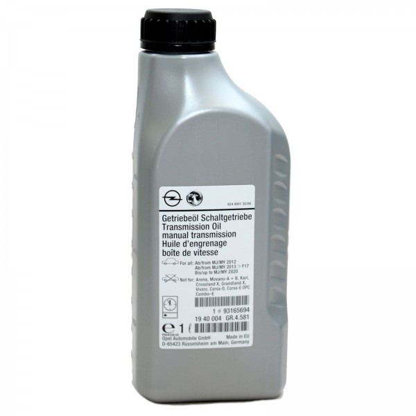 Aceite transmisión manual ORIGINAL OPEL SAE 75W80 93165694 1 litro