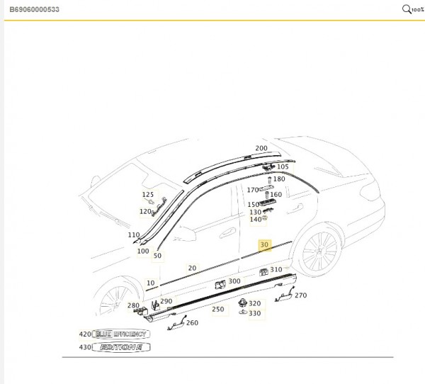 Listón de adorno puerta Trasera Derecha ORIGINAL MERCEDES-BENZ Class CLS (W218) A2188850321