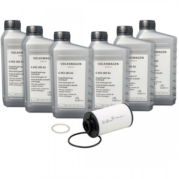 Kit DSG Aceite 6L G052182A2 & Filtro cambio de marchas ORIGINAL VW AUDI 02E398051
