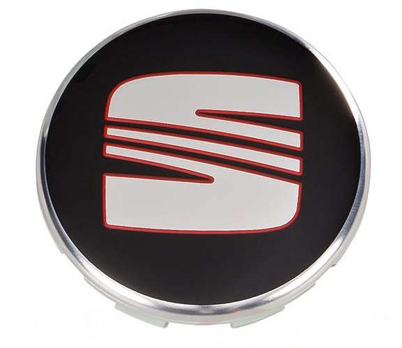 Tapacubos (1 ud) rojo cromo negro ORIGINAL SEAT 1P0601165ZPP
