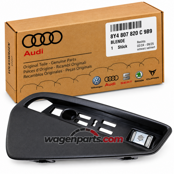 Embellecedor paragolpes trasero derecho negro satinado ORIGINAL AUDI A3,S3 (8Y), 8Y4807820C9B9